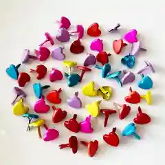 Брадсы металлические в форме сердца, 10*9мм, 10 шт, заклепки шипами, гвозди, штиф, шпильки