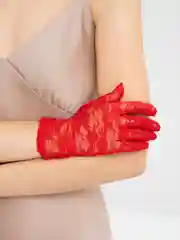 Коралловый перчатки женские длинные в горошек свадебные кружевные для фотосессии сетчатые ажурные