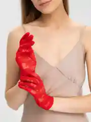 Коралловый перчатки женские длинные в горошек свадебные кружевные для фотосессии сетчатые ажурные