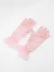Фуксия перчатки женские длинные в горошек свадебные кружевные для фотосессии сетчатые ажурные