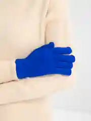 Синий перчатки вязаные