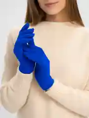 Синий перчатки вязаные