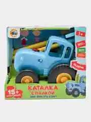 Музыкальная игрушка-каталка MAXI с ручкой управления "Синий Трактор" 15 звуков и песен