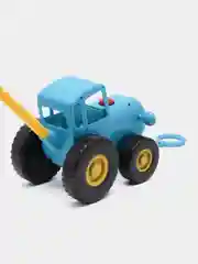 Музыкальная игрушка-каталка MAXI с ручкой управления "Синий Трактор" 15 звуков и песен