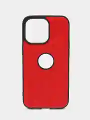 Красный чехол для iPhone 14 / 11 / 12 / 13 Pro Max Plus кожаный на айфон про макс