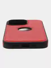 Красный чехол для iPhone 14 / 11 / 12 / 13 Pro Max Plus кожаный на айфон про макс