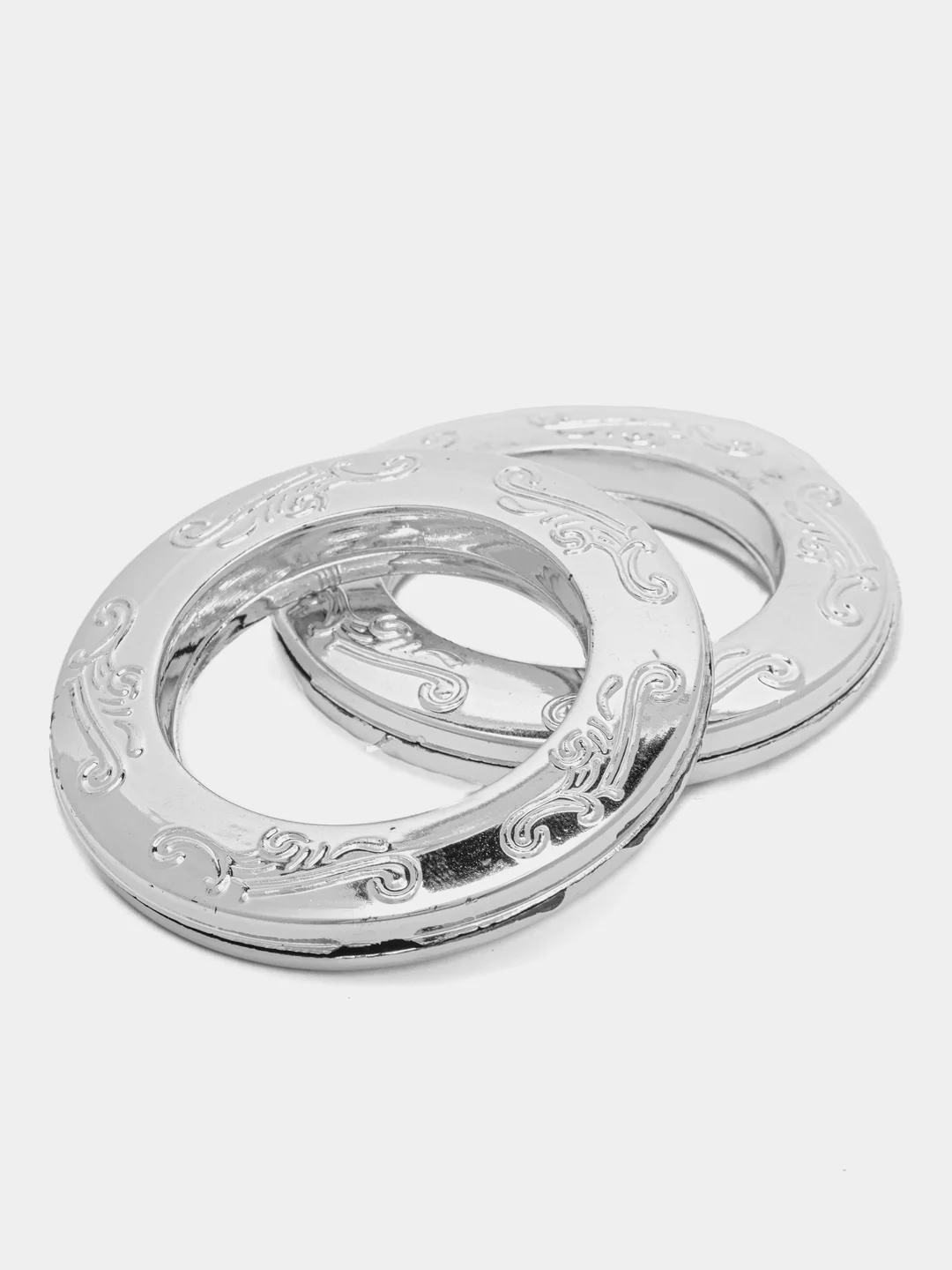 Серебряный люверсы для штор с декором, 10 штук