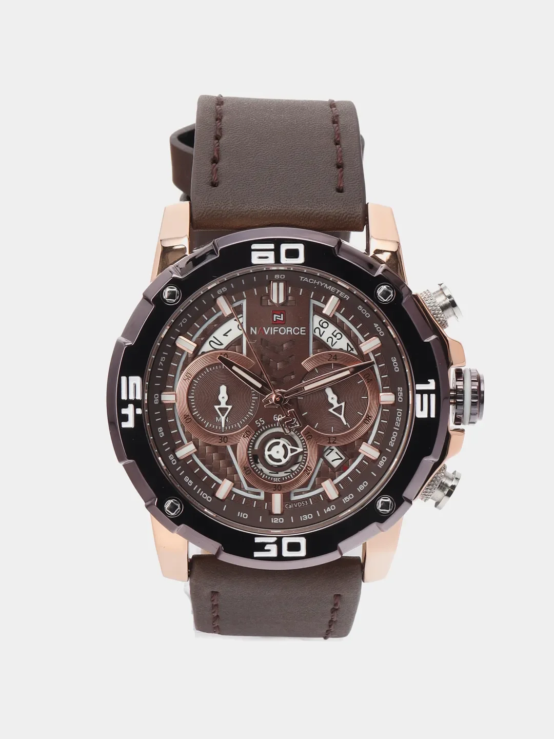 Серебряный мужские наручные часы Naviforce NF9175 с хронографом, в подарочной упаковке