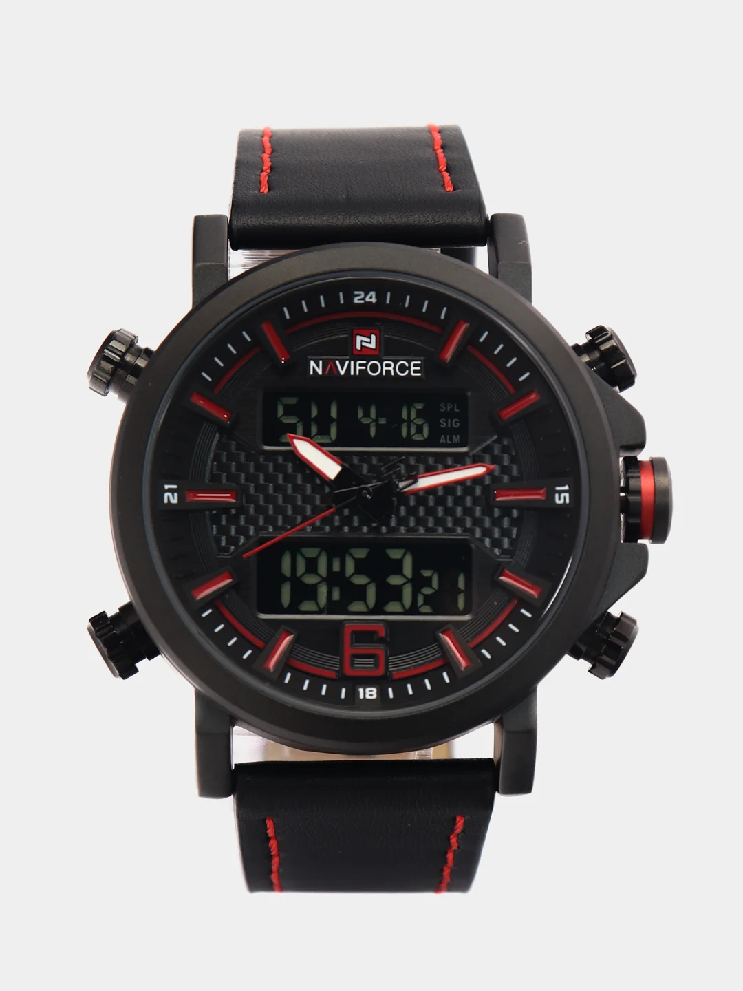 Серый мужские наручные часы Naviforce NF 9135 с календарём, в подарочной упаковке