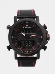 Серый мужские наручные часы Naviforce NF 9135 с календарём, в подарочной упаковке
