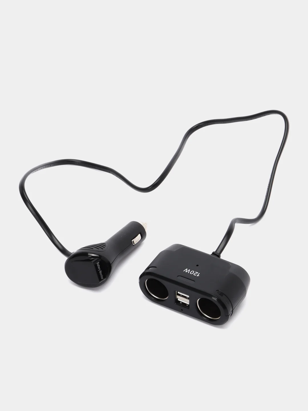 Автомобильный разветвитель Olesson 1675 USB-2, в прикуриватель, с вольтметром 120W