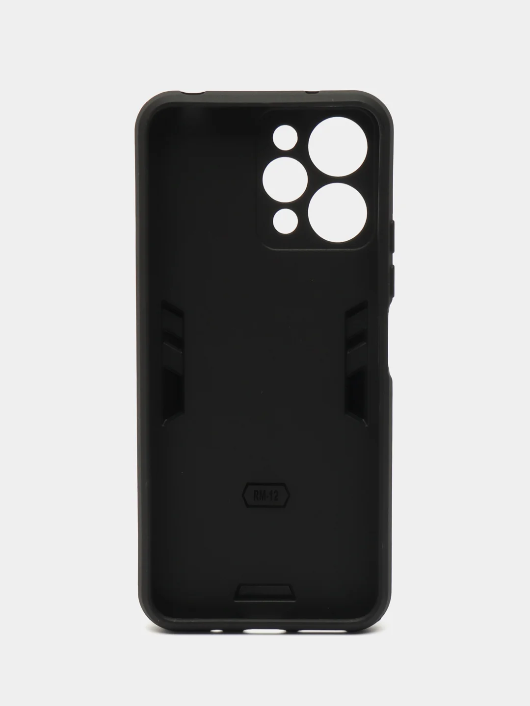 Черный чехол Xiaomi Redmi 12 / Сяоми Редми 12 с металлической подставкой - кольцом