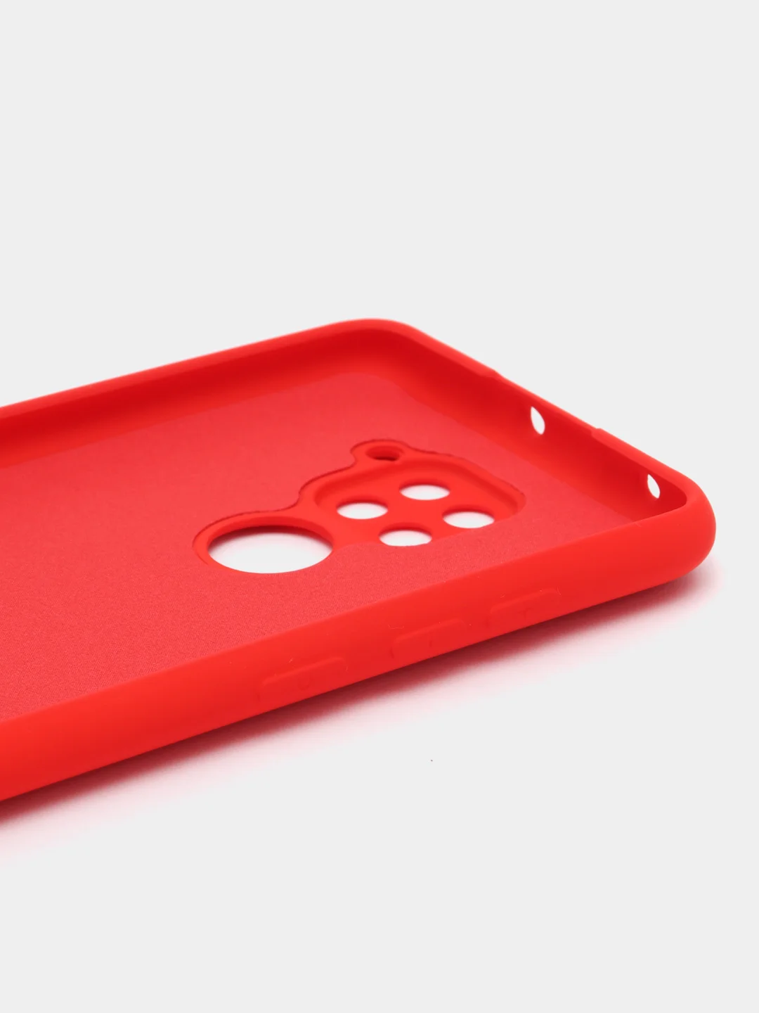 Красный чехол Xiaomi Redmi Note 9, Редми Нот 9 силиконовый, с закрытым низом и бархатом внутри