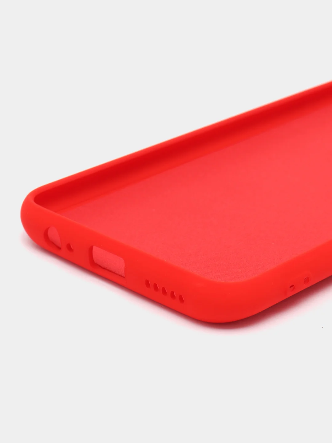 Красный чехол Xiaomi Redmi Note 9, Редми Нот 9 силиконовый, с закрытым низом и бархатом внутри