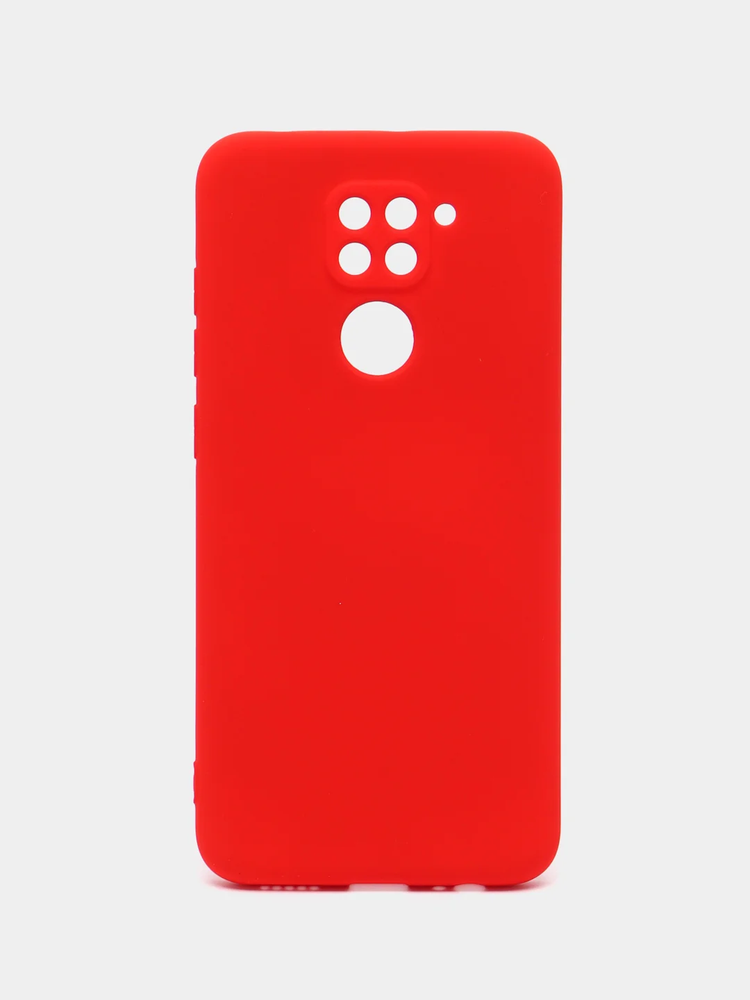 Красный чехол Xiaomi Redmi Note 9, Редми Нот 9 силиконовый, с закрытым низом и бархатом внутри