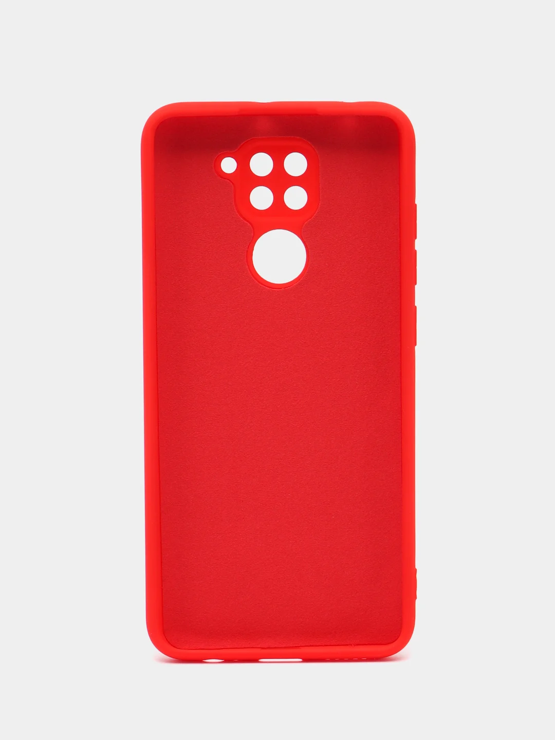 Красный чехол Xiaomi Redmi Note 9, Редми Нот 9 силиконовый, с закрытым низом и бархатом внутри