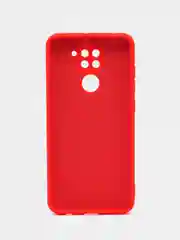 Красный чехол Xiaomi Redmi Note 9, Редми Нот 9 силиконовый, с закрытым низом и бархатом внутри