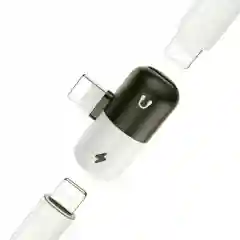 Белый переходник на два выхода для iPhone, аудио конвертер, lighting, двойной, адаптер