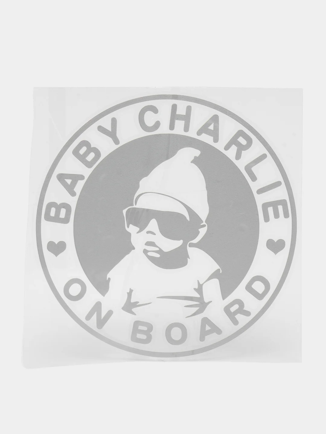 Белый наклейка на авто "Baby Charlie on board"