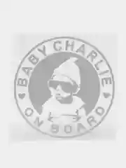 Белый наклейка на авто "Baby Charlie on board"