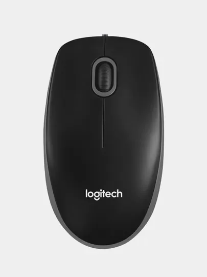 Черный мышь проводная Logitech B100