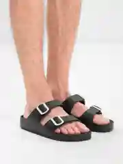 Черный сланцы мужские с пряжкой