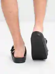 Черный сланцы мужские с пряжкой