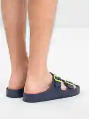 Серый сланцы мужские с пряжкой