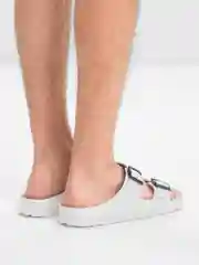Белый сланцы мужские с пряжкой