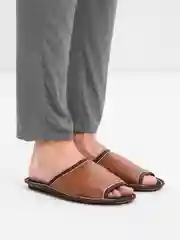 Терракотовый тапочки домашние мужские из экокожи Soft Slippers