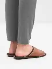 Терракотовый тапочки домашние мужские из экокожи Soft Slippers