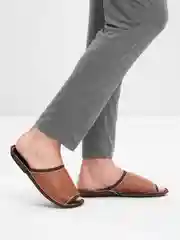 Терракотовый тапочки домашние мужские из экокожи Soft Slippers