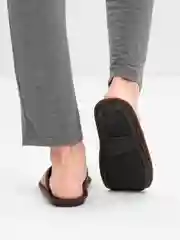 Коричневый тапочки домашние мужские из экокожи Soft Slippers