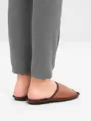 Коричневый тапочки домашние мужские из экокожи Soft Slippers