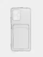 Чехол для Xiaomi Redmi Note 11T Pro, с карманом для карт, прозрачный, силиконовый