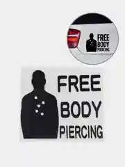 Черный наклейка на авто "Free body piercing"