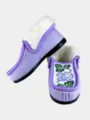 Лавандовый чуни-тапочки женские утепленные вязаные "Бабуши" от Soft Slippers