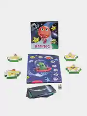 Набор игровой 3 в 1  "Космос" книжка/игра-ходилка с фигурками/карточки. Проф-Пресс