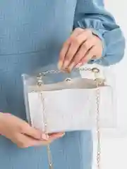 Белый женская прозрачная сумка, через плечо