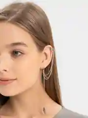 Серебряный серьга кафф "Цепь"