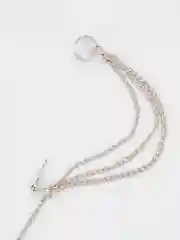 Серебряный серьга кафф "Цепь"