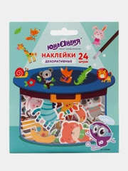 Наклейки из eva "Зверушки", 24 штуки, Юнландия