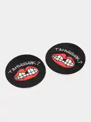 Красный наклейка-стикер Seletstore с татарским принтом, диаметр 5 см