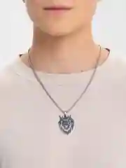 Серебряный цепочка на шею мужская, женская "Лев"
