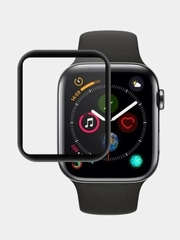 Защитное стекло для Apple Watch с черной рамкой, глянцевое, 38 mm
