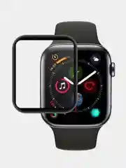 Защитное стекло для часов Apple Watch глянцевое, черная рамка, 38, 40, 42 mm
