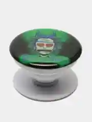 Тёмно-зелёный держатель для телефона PopSocket (попсокет), с рисунками