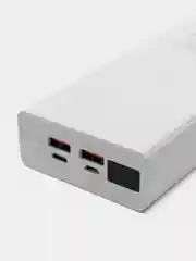 Белый внешний аккумулятор Power bank, PD20W+QC3.0, быстрая зарядка пауэрбанк, 66 Вт, 30000mAh