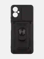Черный чехол для Tecno Camon 19 Neo, противоударный, КАРТОФАН, пластиковый, с магнитом и кольцом