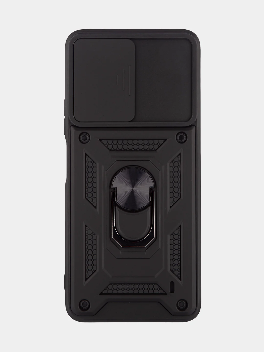 Черный чехол для Tecno Camon 19 Neo, противоударный, КАРТОФАН, пластиковый, с магнитом и кольцом